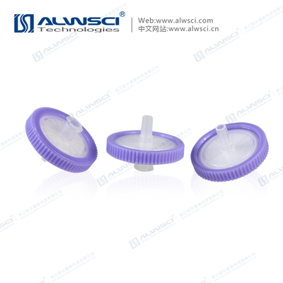 33mm PVDF Hydrophilic Filters 0.22 Micron Syringe Filter Purple Color