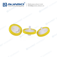 25mm Nylon Syringe Filters Size 0.22 Micron with Printing with Yellow Outer Ring