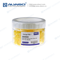 33mm Nylon Syringe Filters Size 0.45 Micron with Printing with Yellow Outer Ring