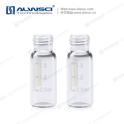 2ML 9-425 Clear Screw Glass HPLC Vial with Writting On Patch