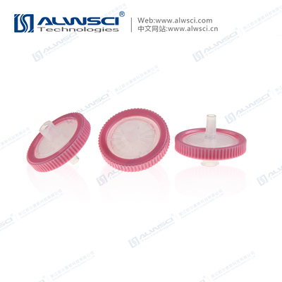 25mm PTFE Hydrophilic Syringe Filter Pore Size 0.2 Micron Red Color