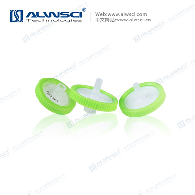 25mm PES Syringe Filters Size 0.22 Micron with Printing Green Color