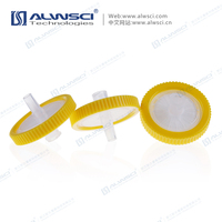 25mm Nylon Membrane Syringe Filter 0.45 Micron with Yellow Outer Ring