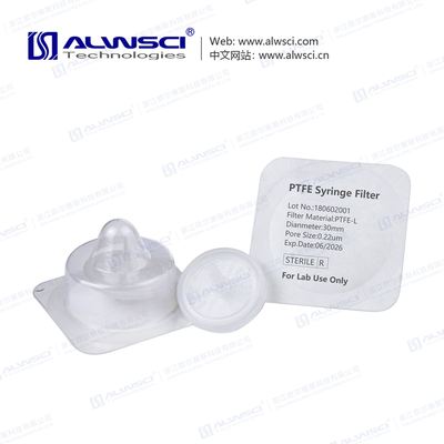 Sterile 30mm PTFE Welded Hydrophilic Syringe Filter 0.22um