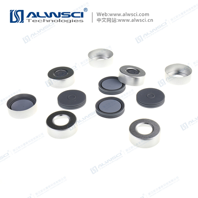 20mm Aluminum Cap Moulded Grey PTFE/Butyl Septa