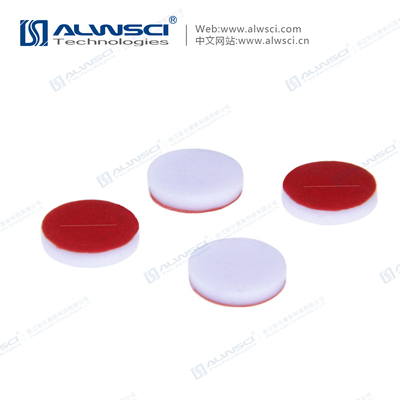 8-425 Red PTFE/White Silicone Septa 1.5mm Thick PRE-SLIT