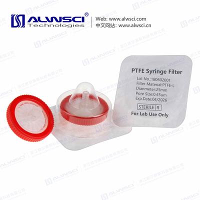 Sterile 25mm PTFE Syringe Filter Hydrophilic 0.45um