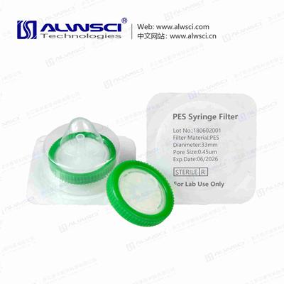 Sterile 33mm PES Syringe Filter 0.45um