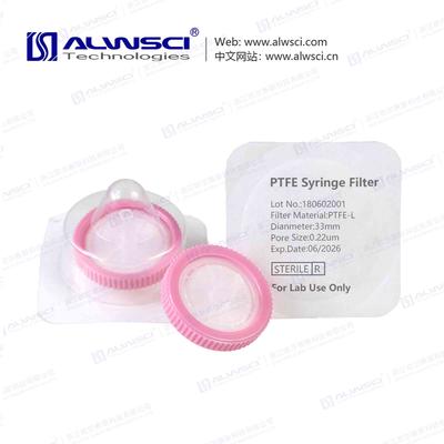 Sterile 33mm PTFE Syringe Filter Hydrophilic 0.22um