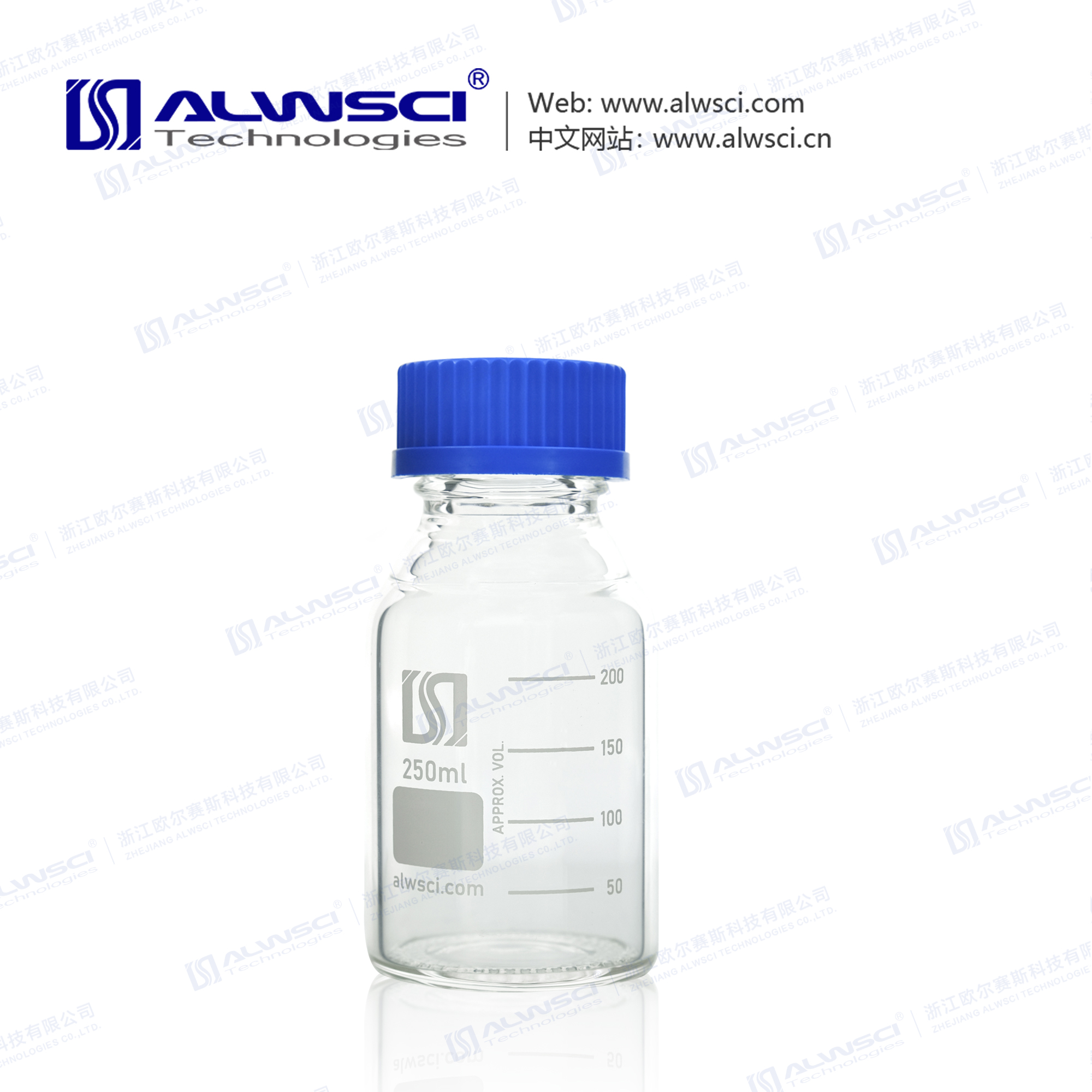 250ml GL45 media bottle/reagent bottle - 浙江欧尔赛斯科技有限公司