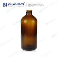 1000ML Amber 33-400 Boston Round Narrow Mouth Sample Glass Bottle